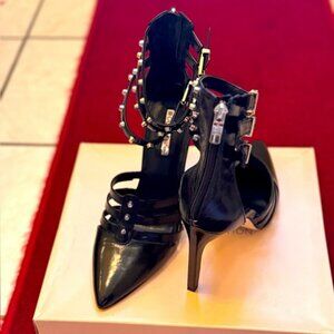 Black Studded Women's Heels